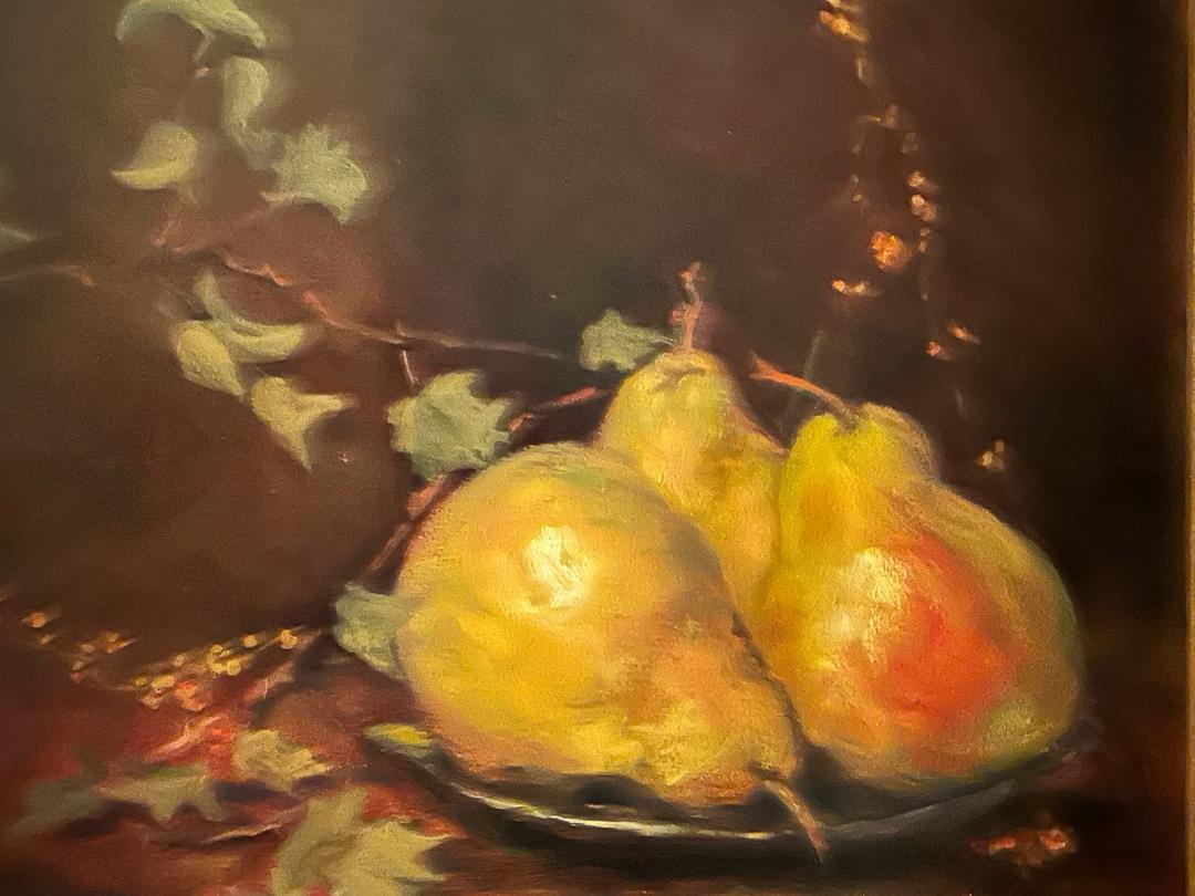 Oil painting titled Pears