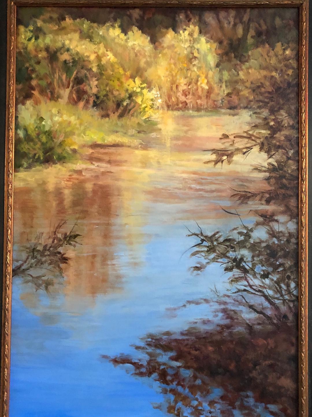 Oil painting titled Cascade Serenity