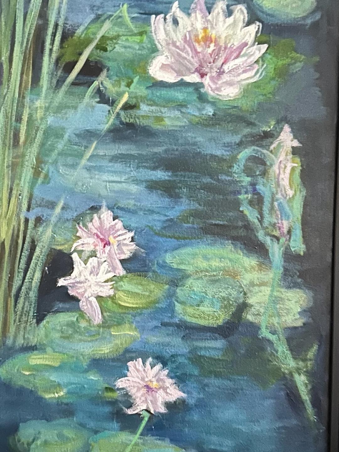 Oil painting titled Monet's Garden