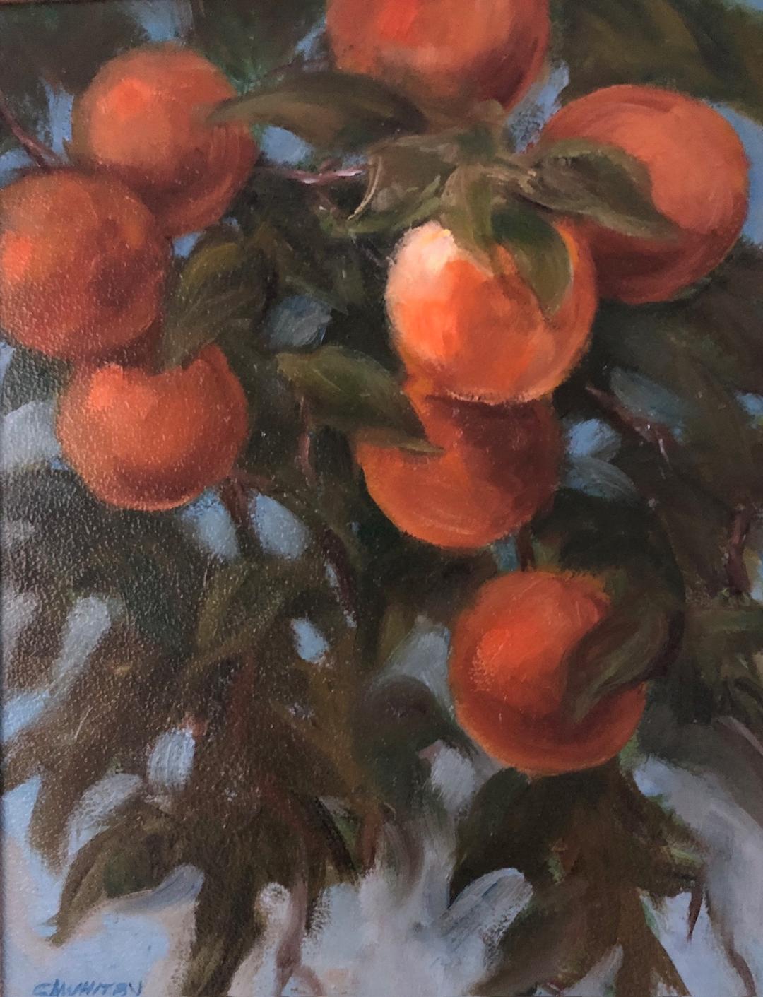 Oil painting titled Valencia Oranges